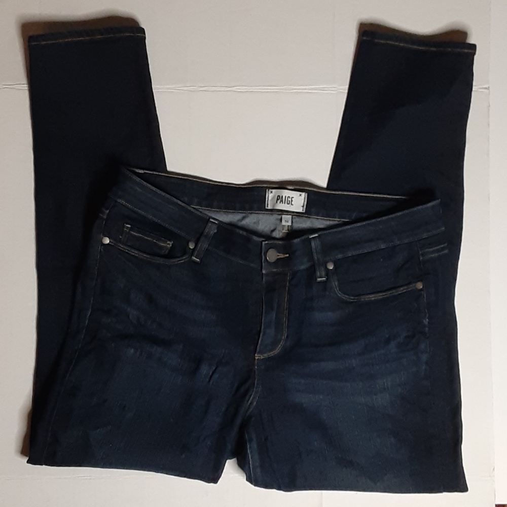 Paige Kylie Crop Blue Skinny Jeans Size 32